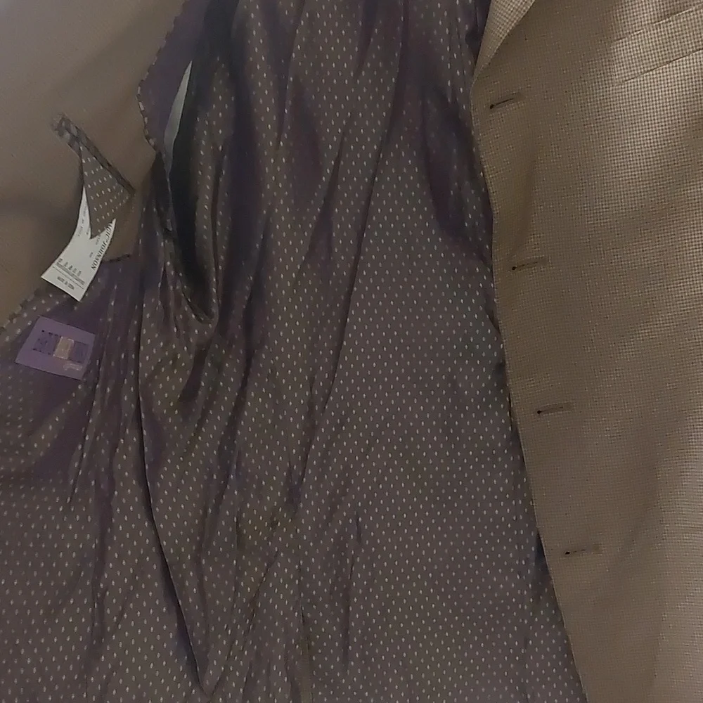 Earvin Magic Johnson Signature Brown Mini Houndstooth 4-Button Blazer Mens Sz44L